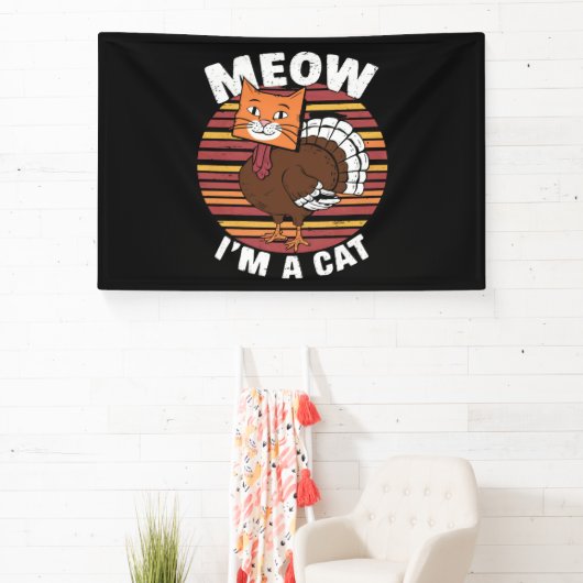 Thanksgiving Funny Turkey Fake Cat Retro Spandoek (Insitu)