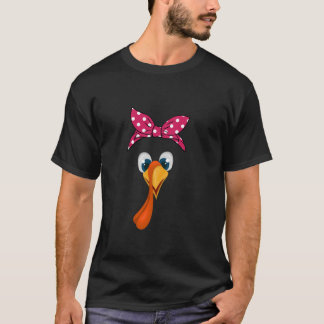 Thanksgiving Funny Turkey Gezicht Kostuum Cadeaus  T-shirt