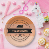 Thanksgiving Funny Turkey Personalized Papieren Bordje (Feest)