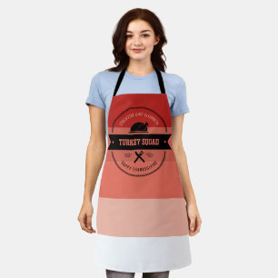 Thanksgiving Funny Turkey Squad Hipster Apron Schort