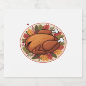 Thanksgiving gebraden Turkije – Feestelijk Feest Sparkling Wijnetiket (Enkel label)