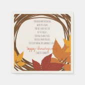 Thanksgiving gedicht. Fijne Thanksgiving. Custom. Servetten (Voorkant)