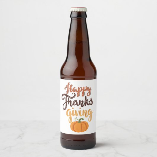 Thanksgiving Geef Bedankt met pompoen Bier Etiket (Voorkant)