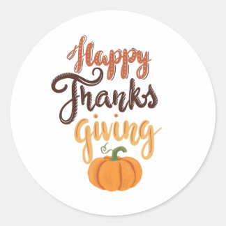 Thanksgiving Geef Dank lettering pompoen Ronde Sticker