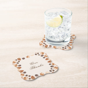 Thanksgiving geeft Bedankt Citaat bruine lederen k Kartonnen Onderzetters