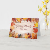 Thanksgiving geeft Bedankt kleurrijke rustieke her Kaart (Gele Bloem)