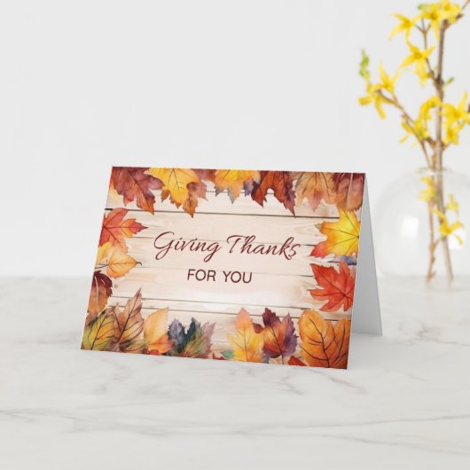 Thanksgiving geeft Bedankt kleurrijke rustieke her Kaart (Gele Bloem)