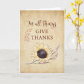 Thanksgiving geeft Bedankt soonbloem Kaart (Gele Bloem)