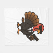 Thanksgiving geheim agent Turkije Classic T-shirt Fleece Deken (Voorkant (Horizontaal))