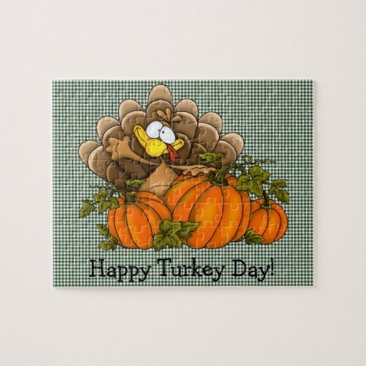 Thanksgiving Gekke Turkije Puzzle Legpuzzel (Horizontaal)