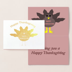 Thanksgiving geplukt Folie Turkije Kaarten