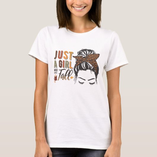 Thanksgiving gewoon een meisje dat van Herfst houd T-shirt (Voorkant)