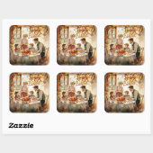 Thanksgiving - Gewoon gezegend Vierkante Sticker (Vel)