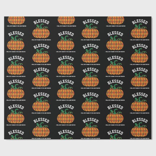 Thanksgiving GEZEGENDE Plaid Pumpkin Herfst Cadeaupapier (Vlak)