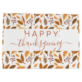 Thanksgiving Gift Bag – Grateful with Fall Leaves Groot Cadeauzakje (Achterkant)