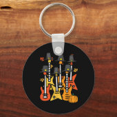 Thanksgiving Gitaren Herfst Rock Muziek Riocker Ma Sleutelhanger (Voorkant)