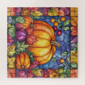 Thanksgiving Glas in lood puzzel Legpuzzel (Horizontaal)
