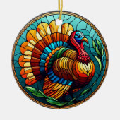 Thanksgiving Glas in lood Turkije Keramisch Ornament (Voorkant)