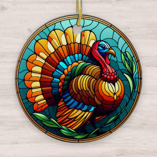 Thanksgiving Glas in lood Turkije Keramisch Ornament