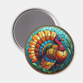 Thanksgiving Glas in lood Turkije Magneet (Voorkant / Achterkant)