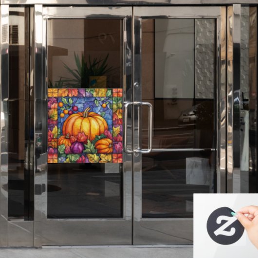 Thanksgiving Glas in lood Window Cling Raamsticker (Kantoordeur)