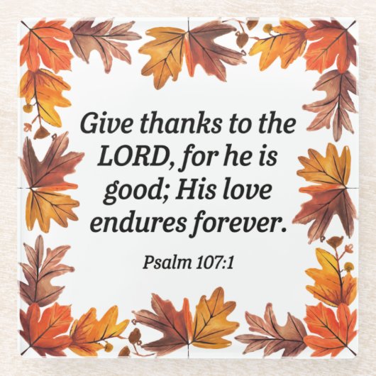 Thanksgiving Glazen Onderzetter (Voorkant)