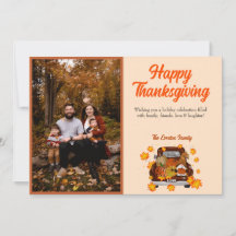 Thanksgiving Gnome Afbeelding Flat Holiday Card