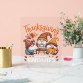 Thanksgiving Gnome Herfst Leopard Turkije Essentia Acryl Bord (Huwelijk)