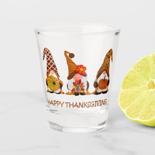 Thanksgiving Gnomen Shot Glass Glas (Voorkant)