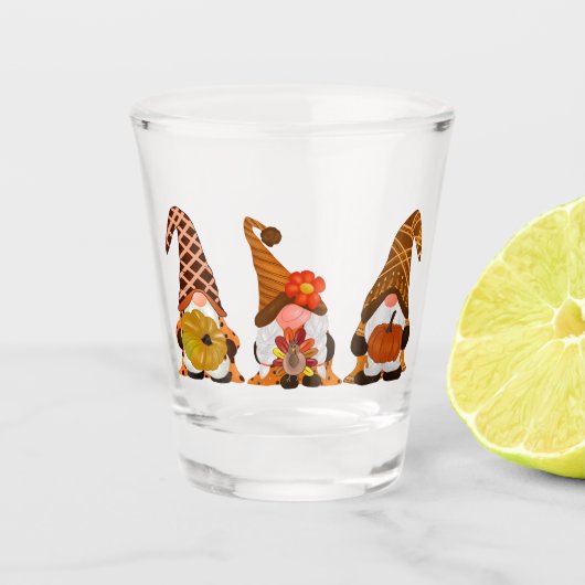 Thanksgiving Gnomen Shot Glass Glas (Voorkant)