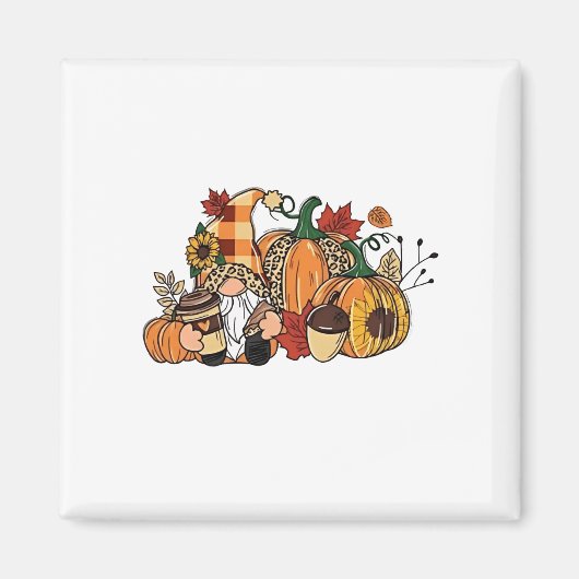 Thanksgiving Gnomes Fall Leaves Gnomes Funny Herfs Magneet (Voorkant)