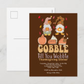 Thanksgiving Gnomes Gobble Quote Feestdagenkaart (Voorkant / Achterkant)