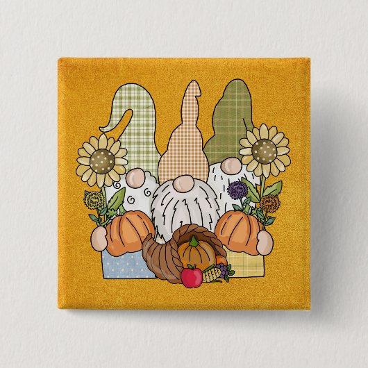 Thanksgiving Gnomes Trio Button (Voorkant)