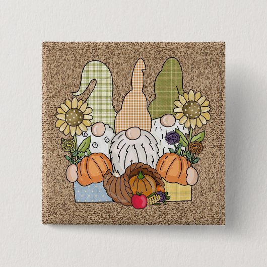 Thanksgiving Gnomes Trio Button (Voorkant)