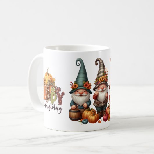 Thanksgiving Gnomes Trio Mok (Voorkant links)