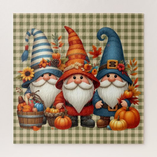 Thanksgiving Gnomes Trio Puzzle Legpuzzel (Verticaal)