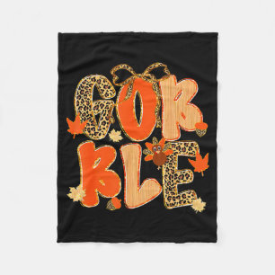 Thanksgiving Gobble Coquette Preppy Luipaard Kalko Fleece Deken