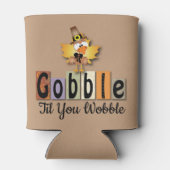 Thanksgiving Gobble Til You Wobble Turkey Blikjeskoeler (Achterkant)