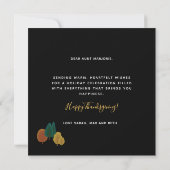 Thanksgiving Gold Glitter Greeting Kaart (Achterkant)