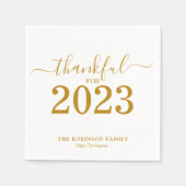 Thanksgiving Gold Script gepersonaliseerd Servet (Voorkant)