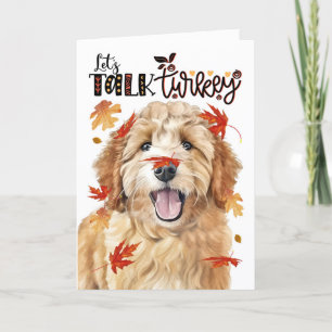 Thanksgiving Goldendoodle Dog Laten we Turkije pra Feestdagen Kaart
