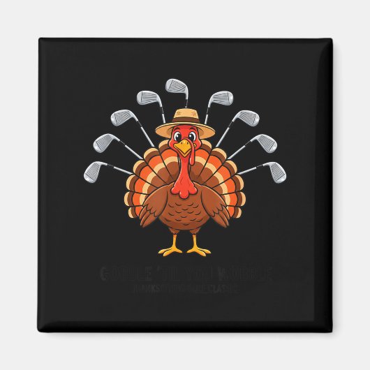Thanksgiving Golf Turkey Funny Turkey Day Golf Cli Magneet (Voorkant)