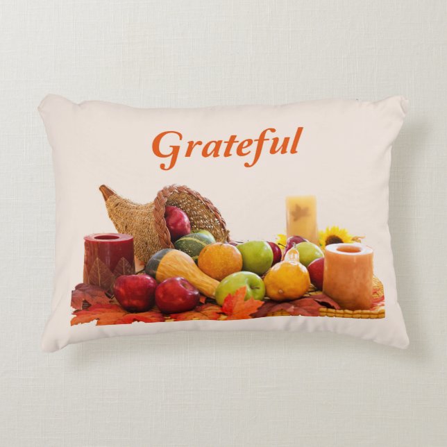 Thanksgiving Grateful Accent Kussen (Voorkant)