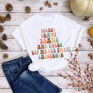 Thanksgiving Gravy Casserole Funny Retro T-shirt