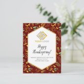 Thanksgiving Greenery Logo Business Postcard Briefkaart (Staand voorkant)