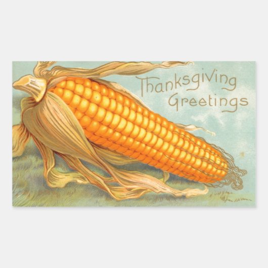 Thanksgiving Greetings Corn over de  Sticker van d (Voorkant)