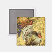 Thanksgiving Groeten met Turkije Magneet (Voorkant / Achterkant)