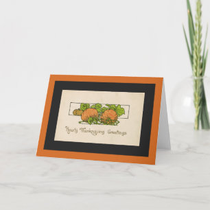 Thanksgiving Groeten - Pumpkin-Art Deco Feestdagen Kaart