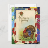Thanksgiving Groeten & Quilt Briefkaart (Voorkant / Achterkant)