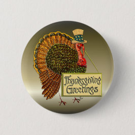 Thanksgiving groeten ronde button 5,7 cm
